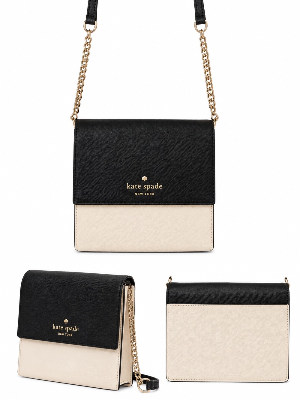Kate Spade New York Black & Ivory Colorblock Crossbody Wallet Bag